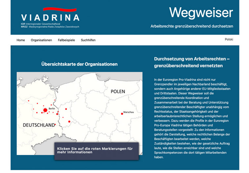 Vorschaubild der Website wegweiser.rightsatwork.de